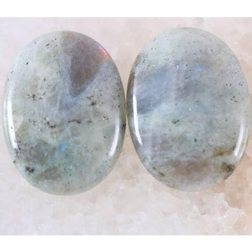 2Pcs/Lot 22x30MM Oval Natural Stone Bead Gray Labradorite CAB Cabochon For Jewelry Making DIY Bracelet Necklace K533