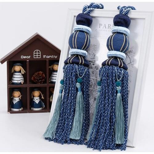2PCS Tassels Curtain Tieback Plastic Ball Straps Accessory Holder Curtain Accessories Buckle Rope Home Decoration