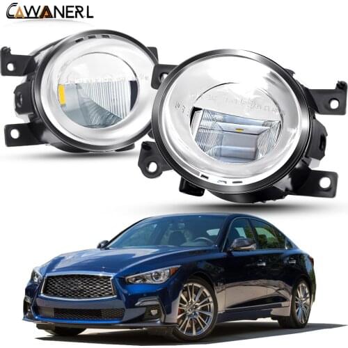 2 Pieces Car Fog Light Assembly For Infiniti Q50 Q50L 2014-2017 LED Lens Fog Daytime Running Lamp 30W 6000LM 12V