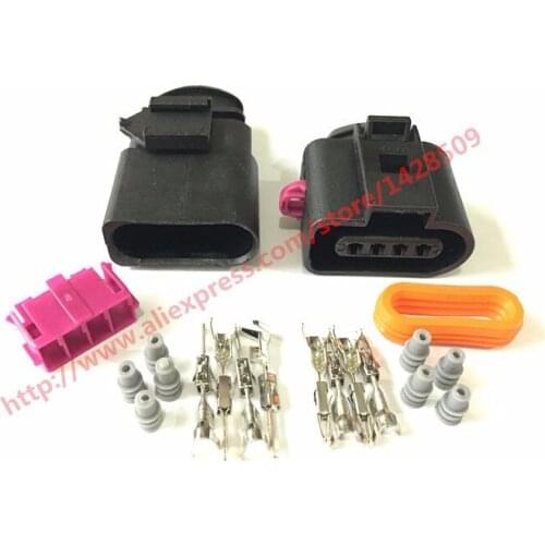 20 Sets 4 Pin 1J0973804 1J0973704 Female And Male 1.5mm Auto Temp Sensor Plug Deflation Valve Plug Waterproof Connector For VW