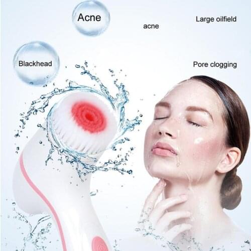 3 IN 1 Cleansing Brush Sonic Face Spin Brush Set Spa System For Deep Cleaning Remove Blackhead Machine Massage Skin Care