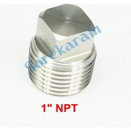 1" NPT Male 304 Stainless Steel Hex Head Plug End Cap Water Gas Oil