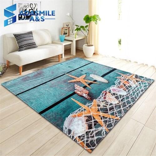 3D Scenery Living Room Area Rug Mats Home Decor Tea Table Anti Slip Point Plastic Bottom Rugs Kid Play Mat Starfish Big Carpets