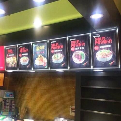 6PCS Take Away Shop Ultra Slim Acrylic LED Illuminated Menu Boards Restaurant Menu Light Box Signs Panel