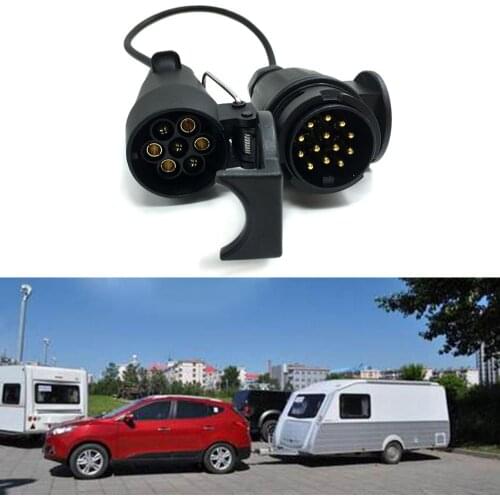 7 Pin To 13 Pin Trailer Adapter Lead Converter With Cable Wiring Connector 12V Plug Socket