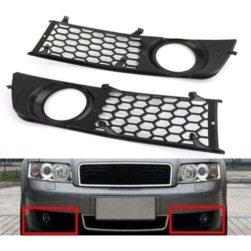 Car Fog Light Open Vent Grille Intake Cover Honeycomb Mesh For Audi A4 B6 2001-2005 Front Fog Light Bumper Grille Cover Frame
