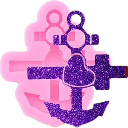 Shiny Glossy Cross Silicone Mold Epoxy Resin Keychain Molds Pendant Polymer Clay Mould DIY Handmade Jewelry Moulds