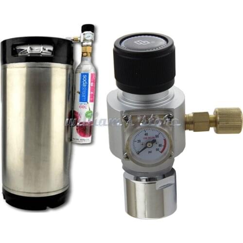 Corny Keg Regulator CO2 Charger Kit 0-90 PSI for Sodastream co2 Bottle Draft Beer Kegerator Soda