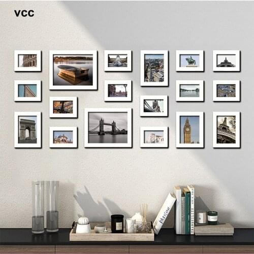 18Pcs Natural Wooden Picture Frames For Wall Hanging, Photo Frame Wall Art Classic Wood Frame For Home Decoration Photo Decor