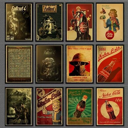 Vintage Posters Rock Fallout 3/4 Game Anime Wall Home Room Decoration Retro Poster wall decor prints Painting