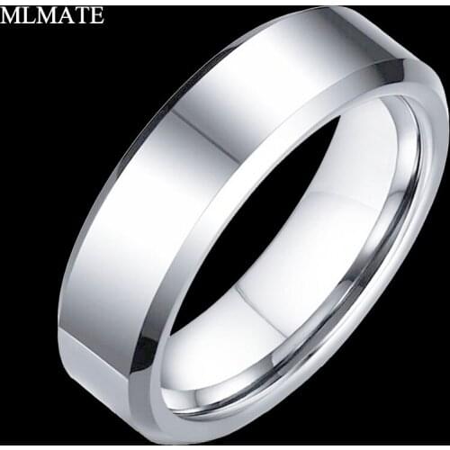 Black Blue Silver Color Tungsten Carbide Rings for Men Wedding Engagement Band Ring Jewelry 6mm Size 7-12
