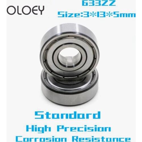633ZZ 5/10pcs Bearing 633 ZZ Miniature Deep Groove Ball Bearing 3*13*5mm High Precision And Corrosion Resistance Excellent