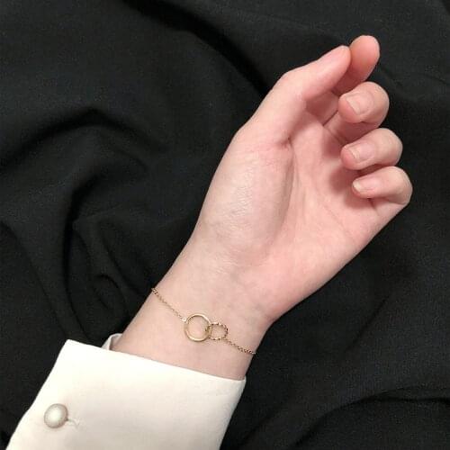 MODAGIRL Bridesmaid Hand Chain Bracelet Gold Linked Circle Friendship Bracelets Stainless Steel Jewelry Woman Gifts