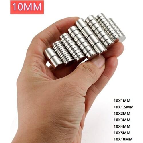 N35 Button Magnet Powerful Magnet NdFeB Strong Magnetic Circle Rare Earth Round Shape 10X1MM 10X1.5MM 10X2MM 10