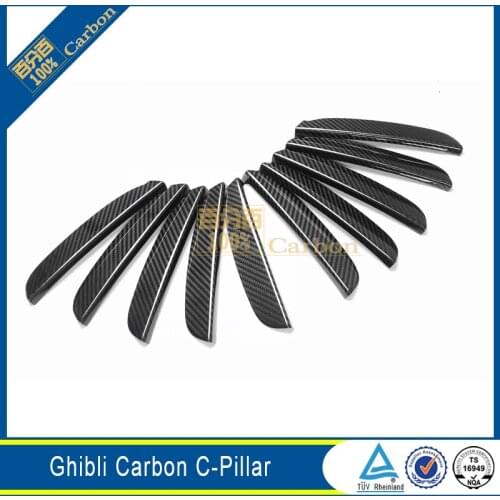 Window C-Pillar Door Cover Trims Sticker For Maserati Ghibli 2014-2017