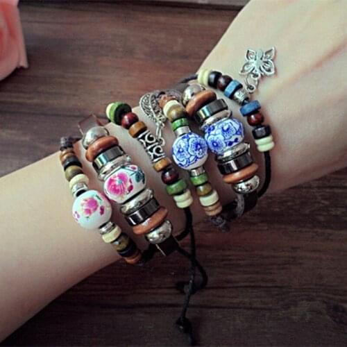 Yunnan jewelry original ethnic style crystal bracelet, mens Buddha beads bracelet, womens Retro woven red rope lovers