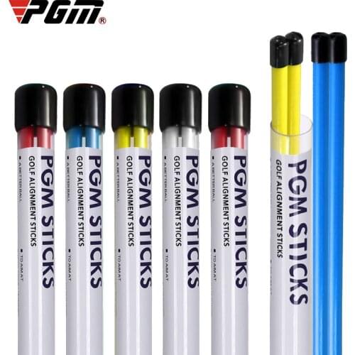 2 Pcs PGM Golf Multi-Function Direction Indicator Stick Putter Assistant Practice Stick Glass Fiber Wear-Resistant 3 Colors