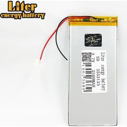 3553125 Rechargeable li Polymer Li-ion 3.7V 2500mAh Battery For GPS Bluetooth Notebook Tablet PC electronics safety lamp Ebook