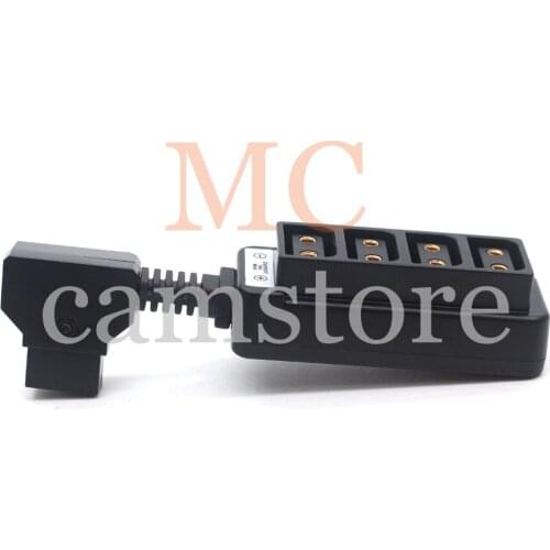 Wireless1 to 4 D-tap Splitter,D-tap to 4ports P-tap Splitter,Dtap Four-Way Splitter Battery hub Coiled Cable, D-tap Breakout Box