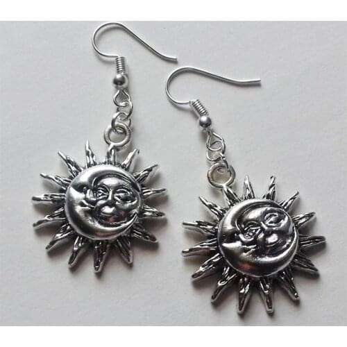 Sun And Moon Earrings Celestial Earrings Wicca Pagan New Age Boho Handmade Jewellery fashion women gift 2020 new