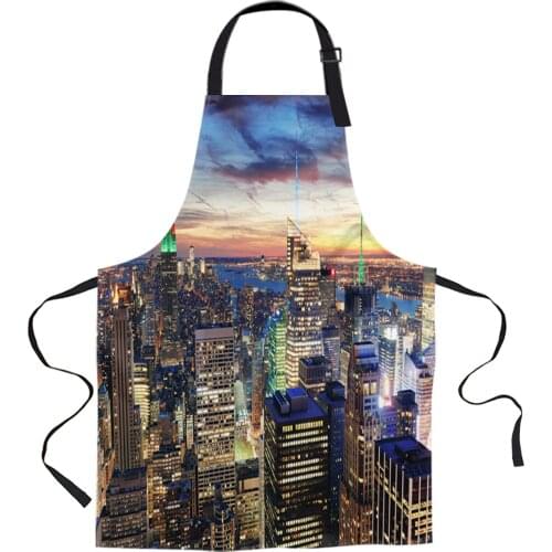 Modern City Aprons for Women Men Kid Cooking Baking Apron Kitchen Utility Equipment Accessories