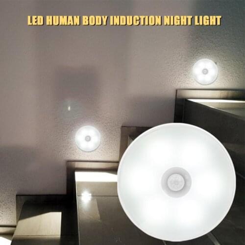 1PC LED Motion Sensor Night Light USB Rechargeable Bedroom Wall Lamp Stair Intelligent Body Light Sensor Lamp Home Energy-Saving