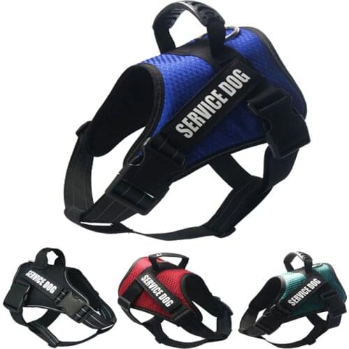 Dog Harness Vest Reflective Breathable Mesh Service Pet Dog Vests NO Pull Handle Control Harness For Dog Breeds Training Walking