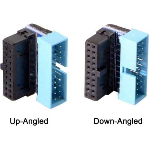 USB 3.0 20pin Male to Female Extension Adapter Angled 90 Degree for Motherboard Mainboard