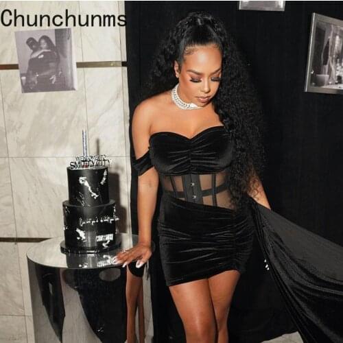 Black Mesh Patchwork Slash Neck Corset And Pleated Irregular Skirt 2 Piece Sets Women Outfits Summer Sexy Night Club Wear