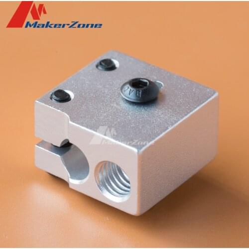 1PCS V6 Volcano Aluminium Heater Block For Print Head Hot End Heating Block 20x20x11.5 mm For 3D Printer