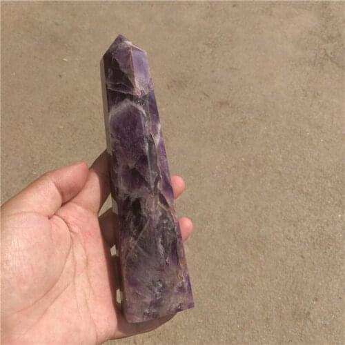 18cm Natural Dream Amethyst Quartz Crystal Wand Point Healing LA2072