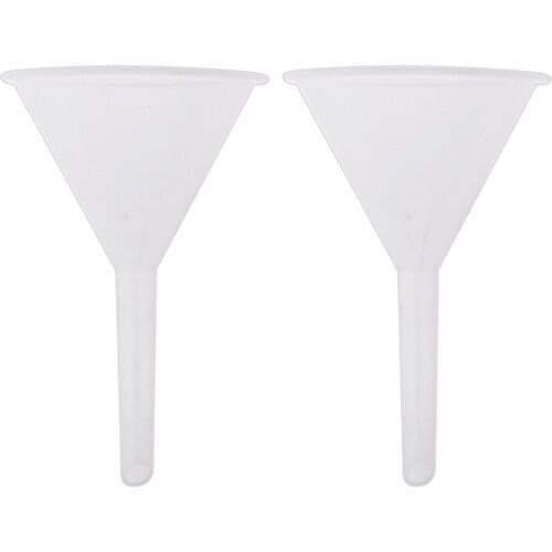 2pcs 60mm Plastic Clear Long Stem Funnel for Lab Liquid 11cm