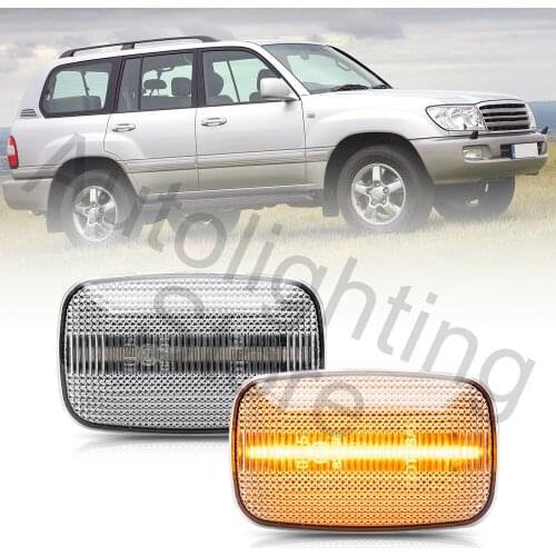 2Pcs LED Amber Side Indicator Light Turn Signal Lamp For Toyota Land Cruiser 70 80 100 Series 87-07 Prado 90 Series 96-02 Lexus
