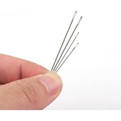 25pcs/bag Multiple Sizes Stainless Steel Big-eyed Smooth High-hardness Sewing Needles Embroidery Tool Household Sewing Accessory
