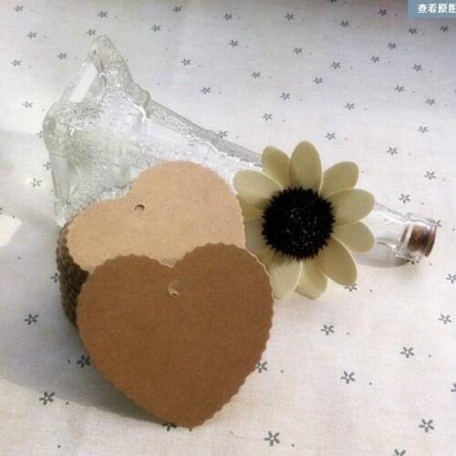 5.8*5.5cm Heart Shape Baking Blank Price Tag Packaging Label Kraft Paper Garment Tags Packaging Label 100pcs/lot