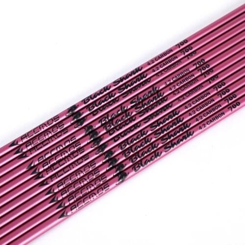 12pcs New Carbon Arrow Shaft ID 4.2mm Spine 500 600 700 800 900 Archery Tube Pink for Recurve Bow Shooting Hunting Arrow DIY
