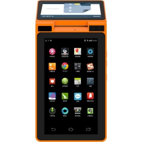 Android Expand memory 32GB 1d 2d Barcode Scanner Handheld POS Terminal with 2MP Camera 58mm Thermal Printer