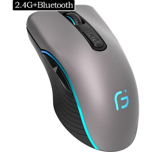 2.4Ghz Wireless Mouse 2 In 1 Ergonomic Bluetooth Computer Mouse 2400DPI Dual Mode Portable Silent Optical Mice for PC/Laptop