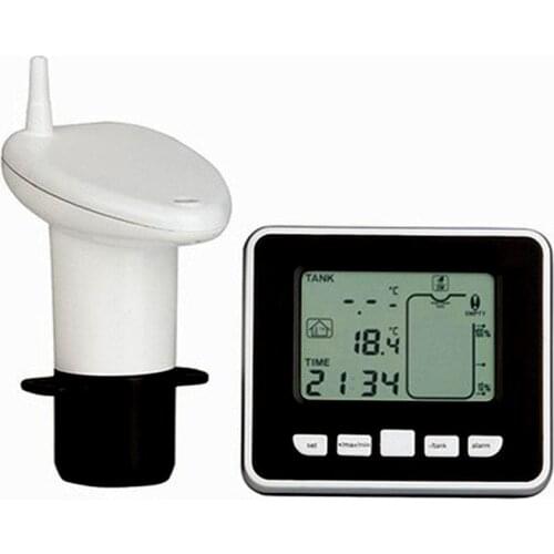 Wireless Ultrasonic Tank Liquid Depth Level Meter With Temperature Thermo Sensor Water Level Gauge