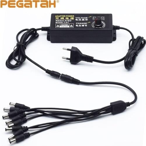 Power supply adatpor Led Screen Adjustable power adapter AC to DC 1 to 4/8 9V-24V Universal display screen voltage Regulated 24V