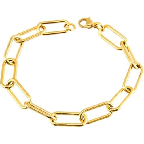 100% Stainless Steel Bracelet For Women Men Metal Lock Chain Bracelets Pulseras Mujer Boho Jewelry Dropshipping