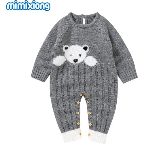 Baby Rompers Knitted Autumn Casual Long Sleeve Newborn Boy Girl Jumpsuits Winter Outerwear Toddler Infant Overalls 0-18m Clothes