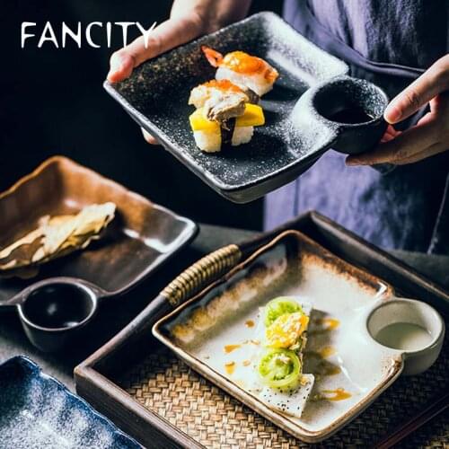 FANCITY Japanese creative dumpling plate ceramic plate with small dishes dish plate breakfast plate western food plate household