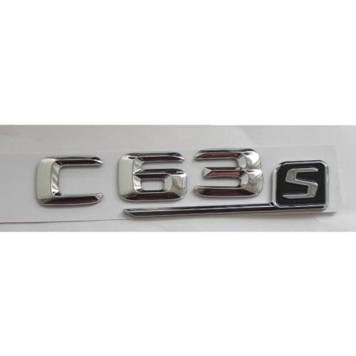 Chrome 3D Letters FOR C63s Trunk Emblem Badge Emblems for Mercedes Benz C63 S AMG