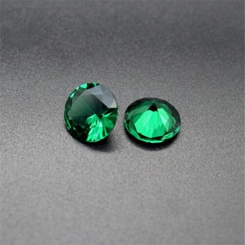 Emerald Round Faceted Gemstone Brilliant Cut Rich Green Emerald Gem Multiple Sizes to Choose GE05