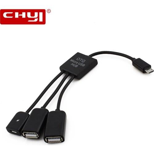 CHYI Multi OTG Micro USB Hub USB 2.0 Cable Adapter USB 2.0 Host Data Transmission OTG Splitter For Smart Phone Computer