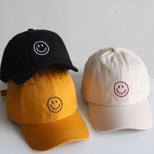 Parent-child New Fashion Summer Adjustable Casual Baseball Cap Adult Hat Smiley Face Caps For Men Cotton Snapback Hip Hop Hat