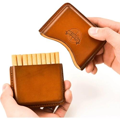 One Leather Cigarette Box Men Gift Cigarette Case Mens Gifts Cigarette Cover Smoke Tobacco Pouch Vegetable Tanned Leather