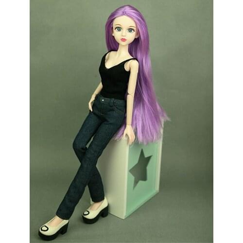Romantic Purple Hair 1/4 BJD Original Nude XINYI Doll 3D Eyes Naked 46cm Doll Body & Head Make-up Doll For Cosplay DIY Doll Toys