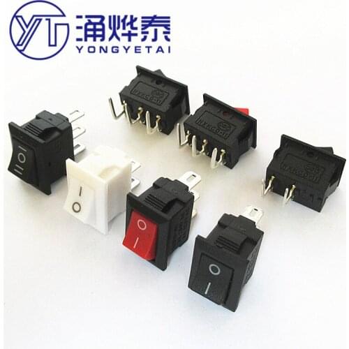 YYT 10PCS KCD11 Rocker Switch 2/3Gear 2/3Pin Curved Pin 15*10mm Power Rocker Boat Switch 3A250V